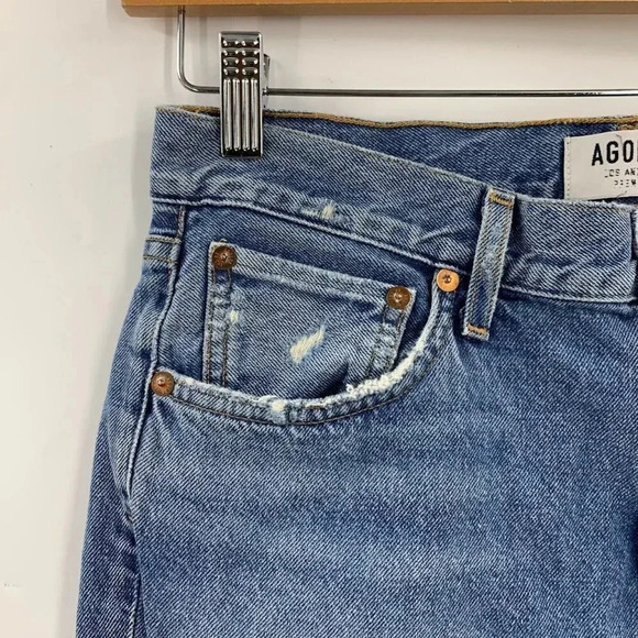 Agolde Women's‎ Cigarette Low Slung Distressed Cropped Straight Leg Size 28 - Picture 4 of 16
